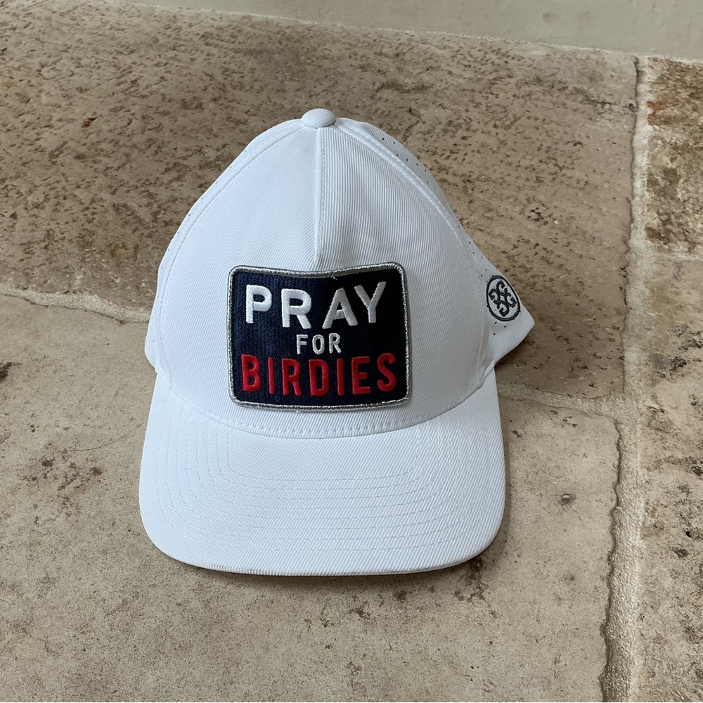 G/FORE White Cap with 'Pray for Birdies' Patch